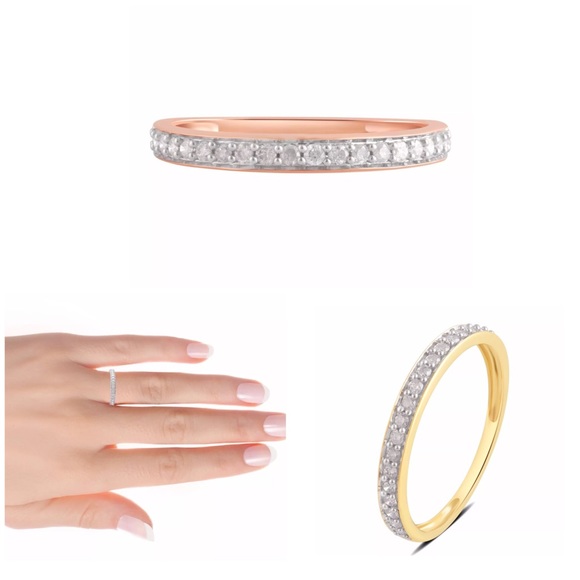 SALE🌟.25 CTW Natural Diamond 10K Gold Band - Picture 1 of 8